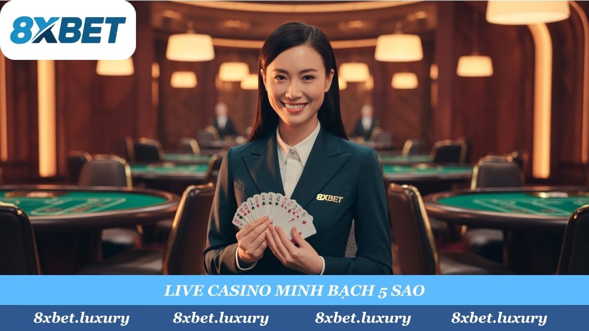 Trái tim của 8XBET là trải nghiệm 'xanh chín'. Sảnh Live Casino của chúng tôi với đội ngũ dealer chuyên nghiệp, minh bạch, mang đến cảm giác sòng bài 5 sao chân thực, 24/7.